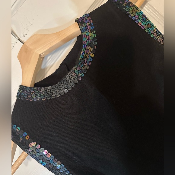 Club Monaco Black Top with Sequins - Picture 2 of 5
